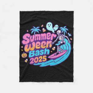 Summerween SH 2025 Skeleton Beach Party Halloween Fleece Deken