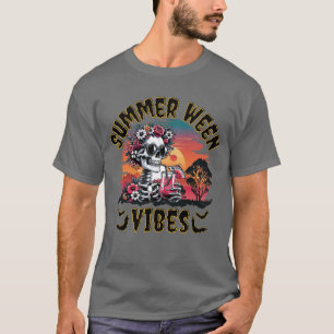 Summerween Skelet Trillingen – Bloemige Zonsonderg T-shirt