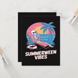 Summerween Skelet Zomer Vakantie Strand Grappig Kaart