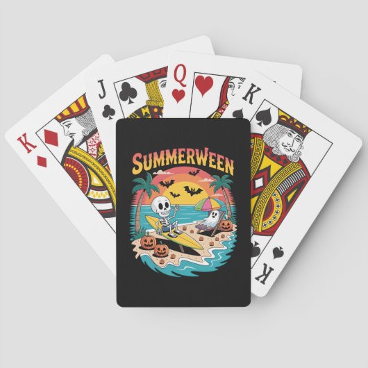 Summerween Skeleton Halloween Pokerkaarten (Achterkant)