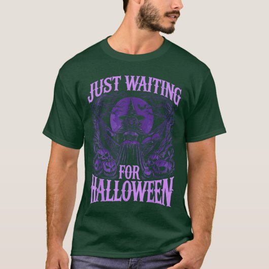 Summerween Skeleton Just Waiting For Halloween T-shirt (Voorkant)