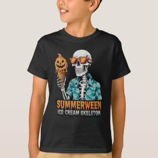 Summerween Skeleton – Spooky Ice Cream Halloween V T-shirt