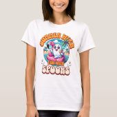 Summerween Spooky Cute Ghost Flamingo Float Beach T-shirt (Voorkant)