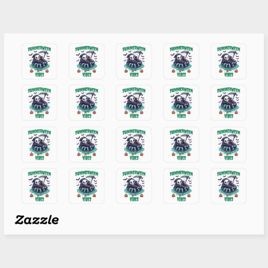 Summerween Vibes – Reaper Relaxed Vierkante Sticker (Vel)