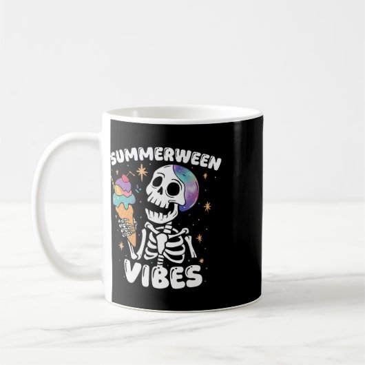 Summerween Vibes Skeleton Ice Cream Art Summer Hal Koffiemok (Links)
