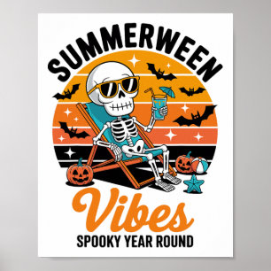 Summerween Vibes Spooky het hele jaar door Hallowe Poster