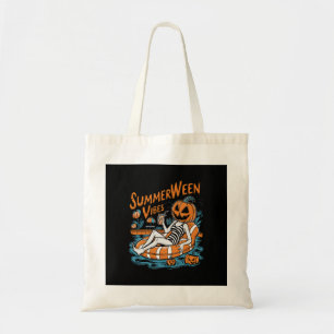 Summerween Vibes Spooky Summer Pumpkin Schattige Tote Bag