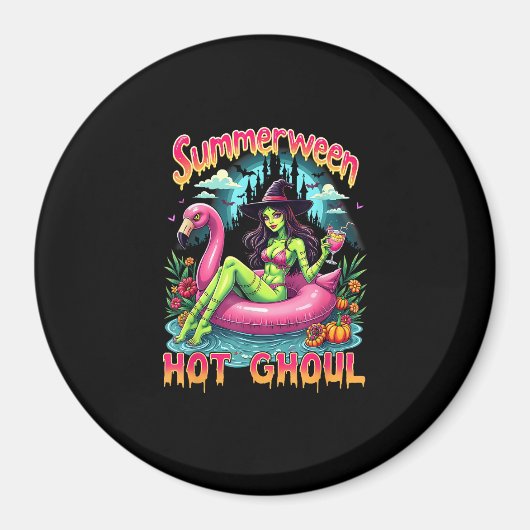 Summerween Witch Vibes Vacation Halloween Funny Pa Magneet (Voorkant)