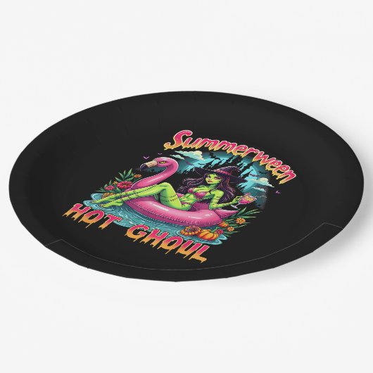 Summerween Witch Vibes Vacation Halloween Funny Pa Papieren Bordje (Gekanteld)