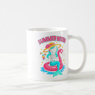 Summerween Zeemeermin Skelet Halloween Flamingo Su Koffiemok