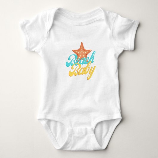 Summery Beach Baby Word Art Romper (Voorkant)