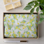 Summery Blue en Yellow Lemons Floral Pattern Tissuepapier (Geschenk)