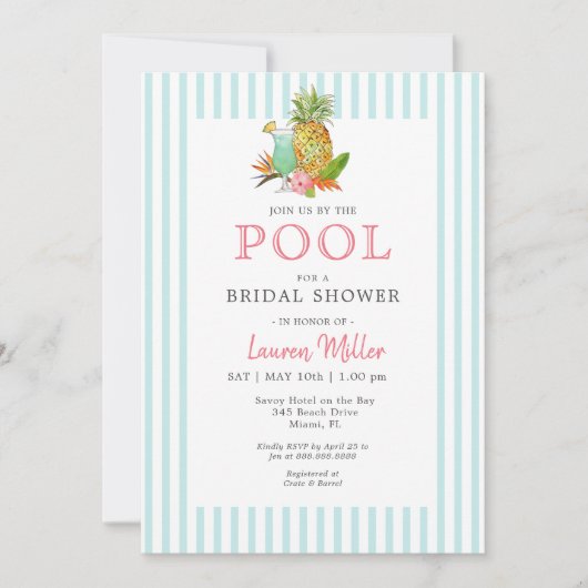 Summery Boissons tropicales douche Invitation (Devant)