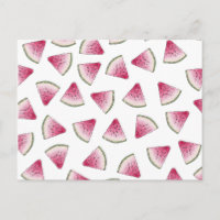 Summery Cute Waterverf Watermeloen Segmenten Patro