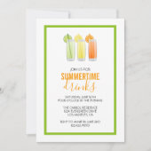 Summery Drink Party Invitation Kaart (Voorkant)