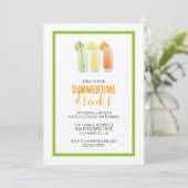 Summery Drink Party Invitation Kaart (Staand voorkant)