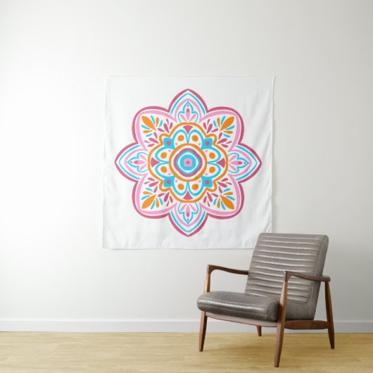Summery mandala wandkleed (In Situ (horizontaal))