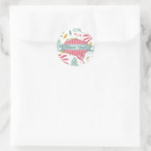 Summery Scattered Leaf Pattern ID387 Ronde Sticker (Tas)