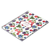Summery Sweet Berry Pattern | Monogram Notitieboek (Linkerzijde)