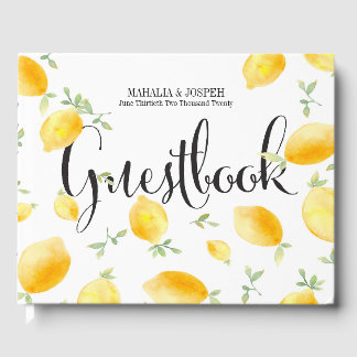 Summery Waterverf Lemon Wedding Gastenboek