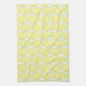 Summery Yellow Juice Pitcher & Glass Pattern Theedoek (Verticaal)