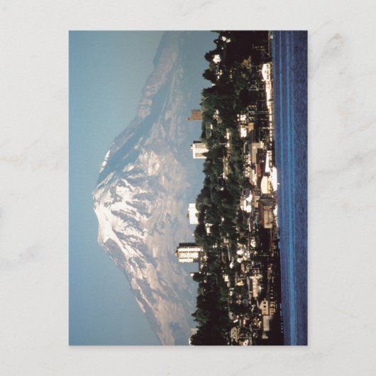 Summiere berg Rainier over Tacoma, Washington, VS Briefkaart (Voorkant)