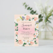 Summiere floralen koraalperappel briefkaart (Staand voorkant)