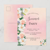 Summiere floralen koraalperappel briefkaart (Voorkant / Achterkant)