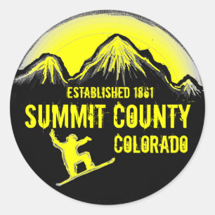 Summit Comté Colorado jaune snowboard autocollants