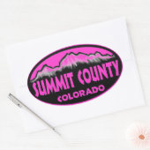 Summit Comté Colorado stickers oval rose (Enveloppe)