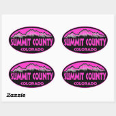 Summit Comté Colorado stickers oval rose (Feuille)