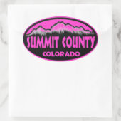 Summit Comté Colorado stickers oval rose (Sac)