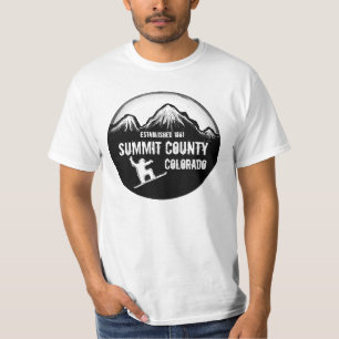 Summit County Colorado snowboard waarde est t-shir T-shirt