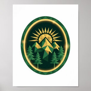 Summit Crest — Geometrische Berg Badge Poster