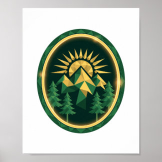 Summit Crest — Geometrische Berg Badge Poster