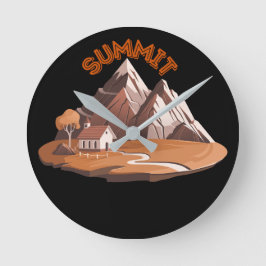 ​Summit Mountain Adventure Round Wall Clock Ronde Klok