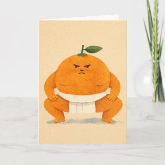 Sumo Orange Greeting Card Kaart