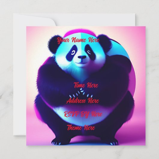 Sumo Panda The Bamboo Gnasher, Invitation Annivers (Dos)