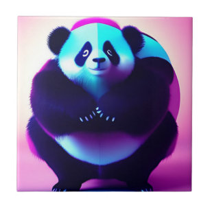 Sumo Panda The Bamboo Gnasher, keramische Tegel Tegeltje