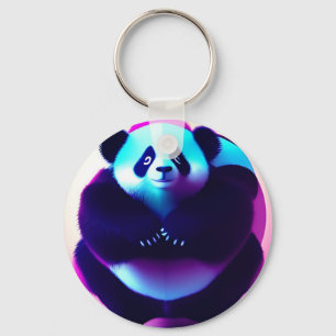 Sumo Panda The Bamboo Gnasher, Round Keyring Sleutelhanger