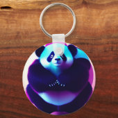Sumo Panda The Bamboo Gnasher, Round Keyring Sleutelhanger (Voorkant)