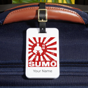 Sumo Retro Wrestler Japans Ontwerp Bagagelabel