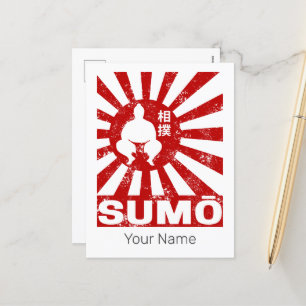 Sumo Retro Wrestler Japans Ontwerp Feestdagenkaart