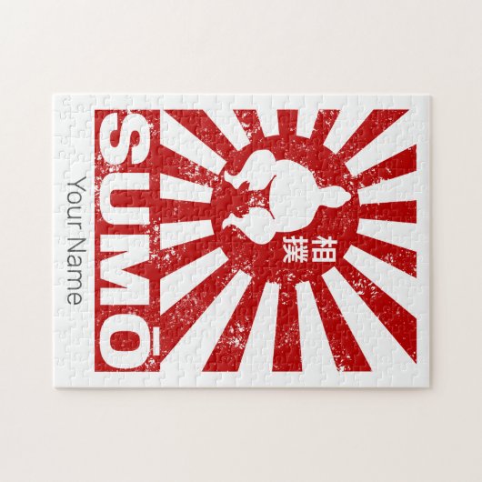 Sumo Retro Wrestler Japans  Ontwerp Legpuzzel (Horizontaal)