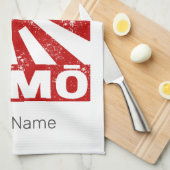 Sumo Retro Wrestler Japans  Ontwerp Theedoek (Quarter Fold)