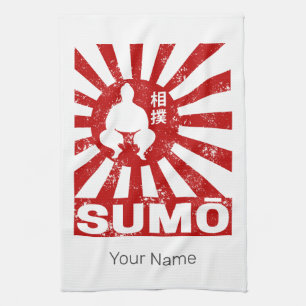 Sumo Retro Wrestler Japans  Ontwerp Theedoek