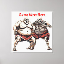 Sumo Skelet Wrestlers in actie