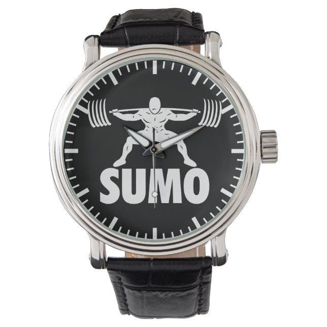 SUMO SQUAT - Powerlifting Motivatie Horloge (Voorkant)
