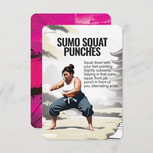 Sumo Squat Punches carte de remise en forme avec s (Devant / Derrière)