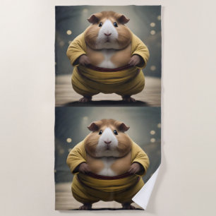 "Sumo Squeakdown: De Machtige Cavia Worstelaar" Strandlaken